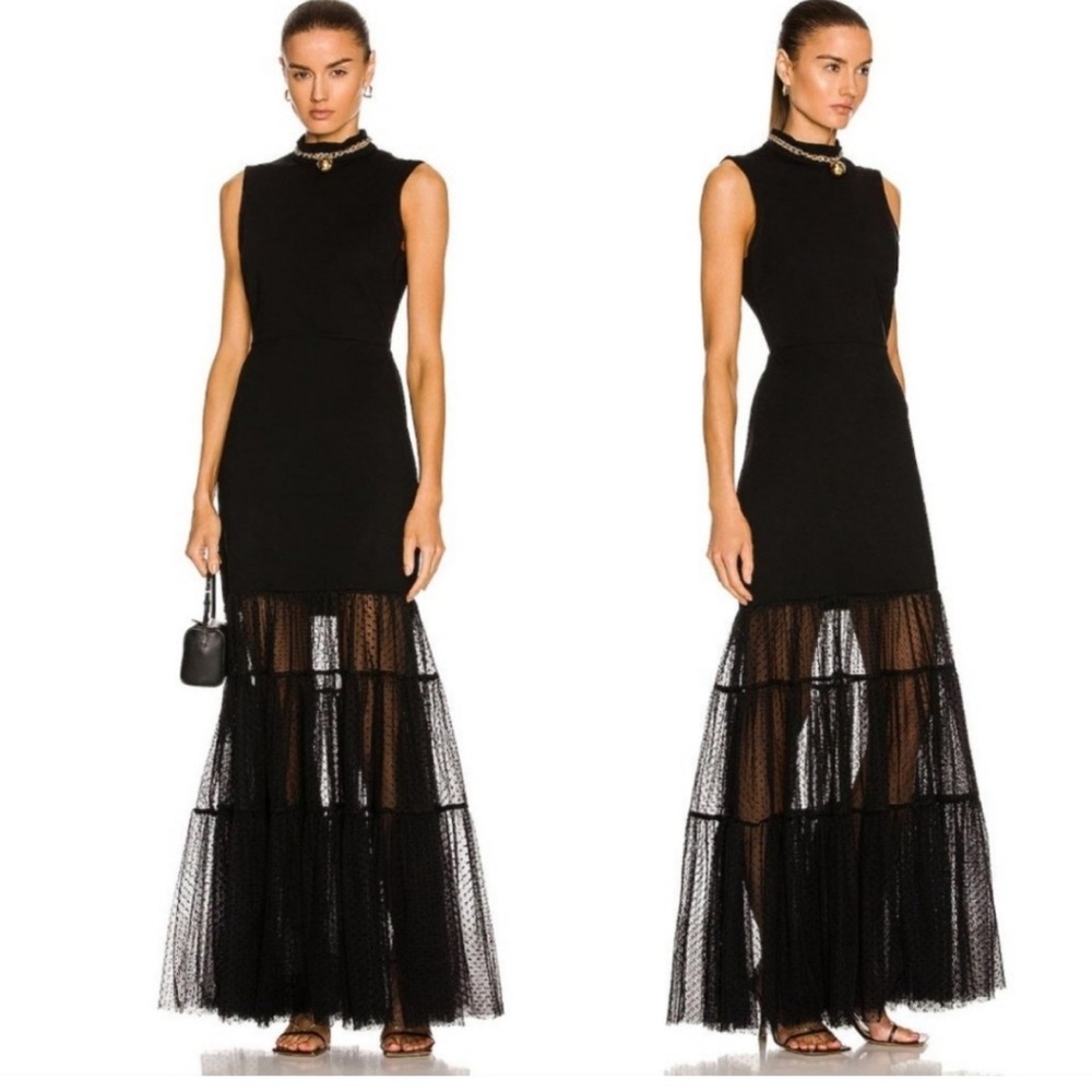 STAUD Daffodil Sleeveless Tiered Hem Maxi Dress In Black